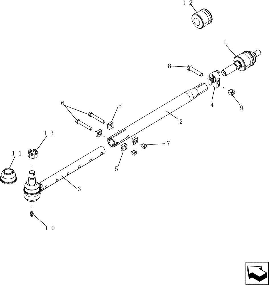 Схема запчастей Case IH 5130 - (41.106.04) - TIE ROD ASSEMBLY, REAR AXLE (41) - STEERING