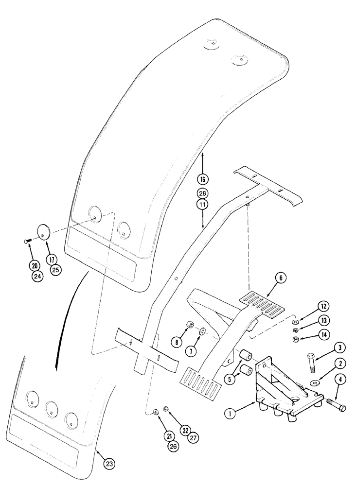 Схема запчастей Case IH 7220 - (9-044) - FRONT FENDERS (09) - CHASSIS/ATTACHMENTS