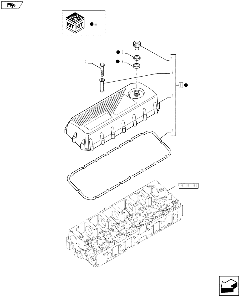 Схема запчастей Case IH F2CFE613A A016 - (10.101.02) - CYLINDER HEAD COVERS (504008091) (10) - ENGINE