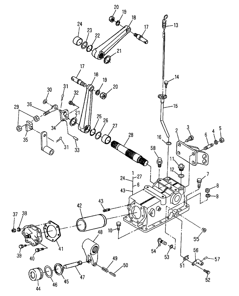 Схема запчастей Case IH FARMALL 40 - (07.01) - HYDRAULIC LIFT COVER & ARMS (07) - HYDRAULIC SYSTEM