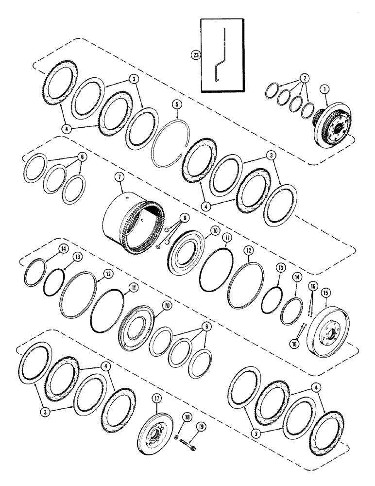 Схема запчастей Case IH 1370 - (186) - (C2) AND (C3) CLUTCHES, FIRST USED TRANSMISSION SERIAL NUMBER 10057473 (06) - POWER TRAIN