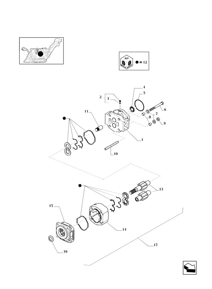 Схема запчастей Case IH A4000 - (B04.02[01]) - HYDRAULIC PUMP (P365A) Hydraulic Components & Circuits