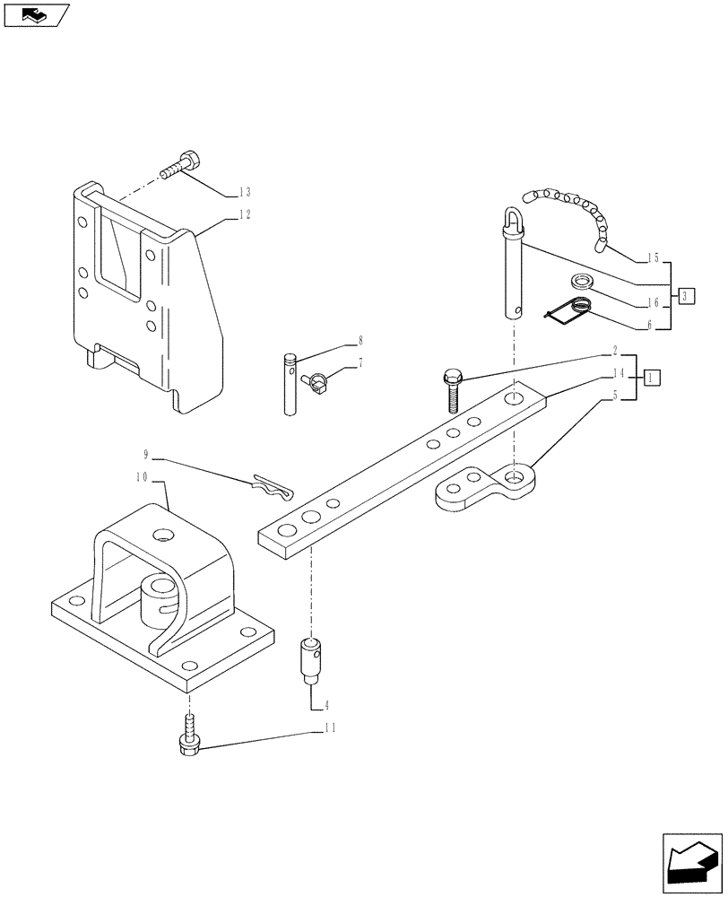 Схема запчастей Case IH PUMA 170 - (37.100.0402) - INDEPENDENT SWINGING DRAWBAR WITH CLEVIS - SWINGING DRAWBAR (VAR.720912) (37) - HITCHES, DRAWBARS & IMPLEMENT COUPLINGS