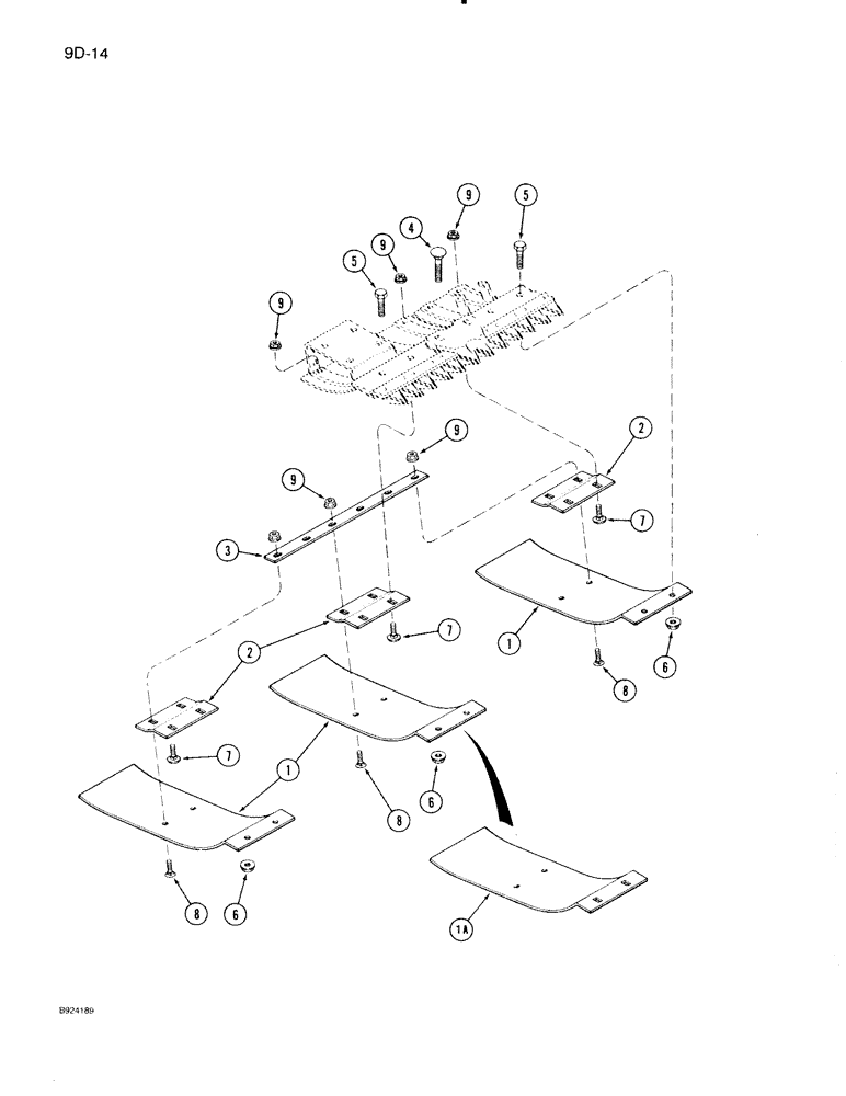 Схема запчастей Case IH 1020 - (9D-14) - AUXILIARY CUTTER BAR SKIDS (58) - ATTACHMENTS/HEADERS