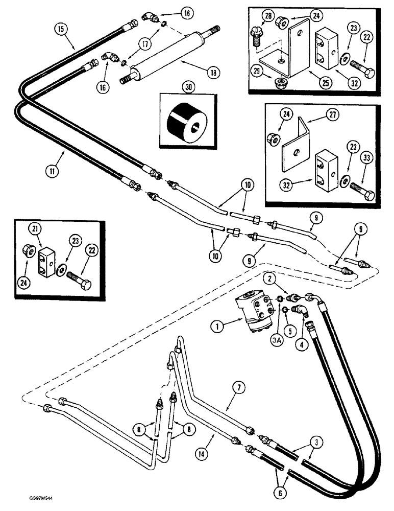 Схема запчастей Case IH 1660 - (5-08) - STEERING SYSTEM, PUMP TO CYLINDER (04) - STEERING