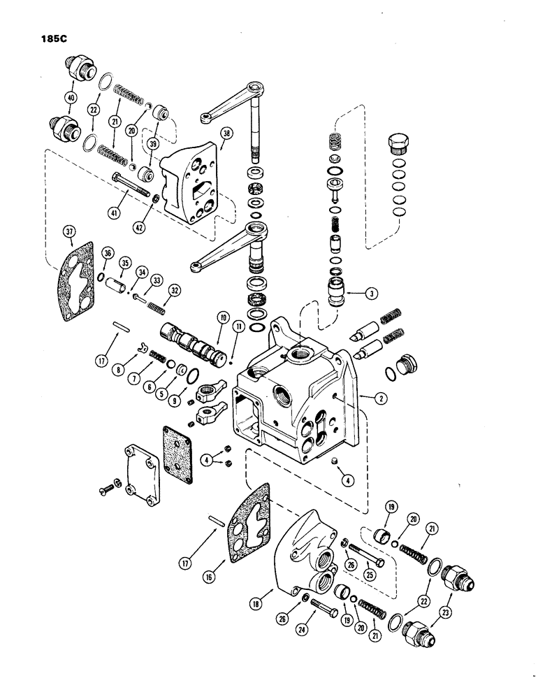 Схема запчастей Case IH 1270 - (185C) - A63534 HYDRAULIC CONTROL VALVE, RIGHT HAND STANDARD (08) - HYDRAULICS