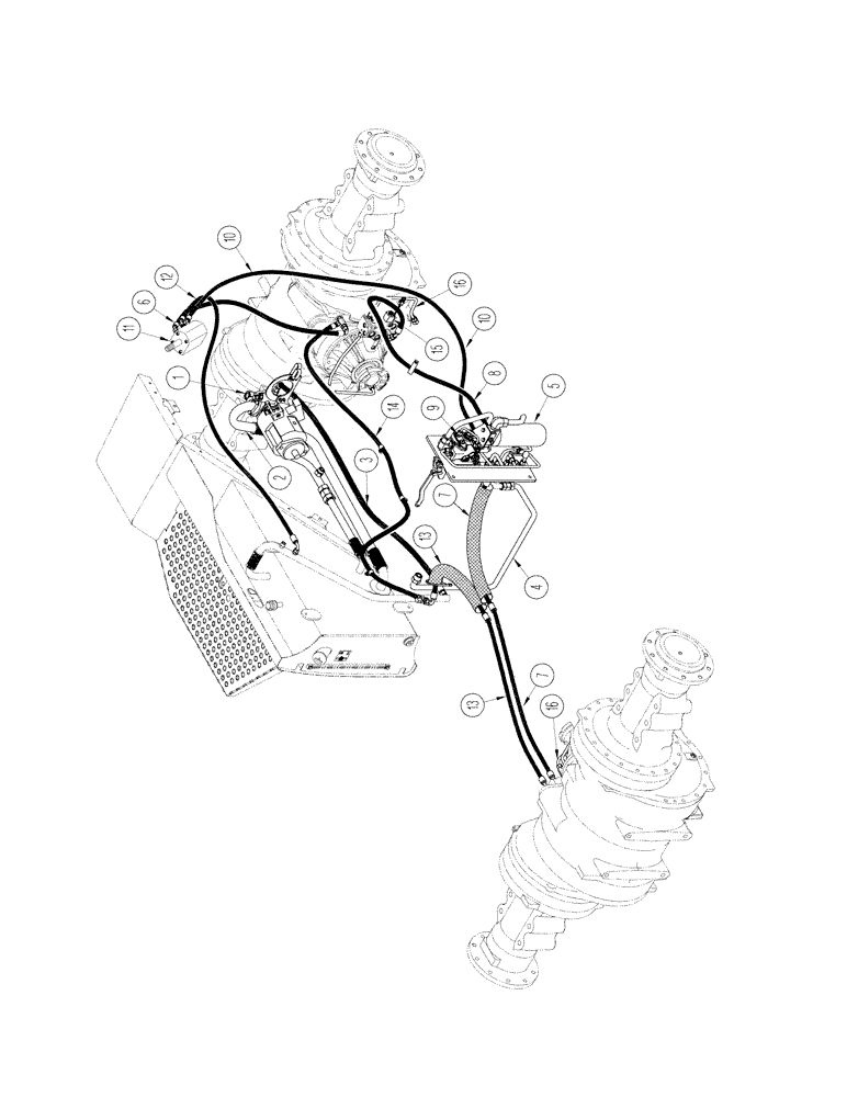 Схема запчастей Case IH STX450 - (01-09[01]) - PICTORIAL INDEX - CHARGE PUMP AND BRAKE CIRCUIT, 500 SERIES AXLE, QUADTRAC TRACTOR, BSN JEE0102001 (00) - PICTORIAL INDEX