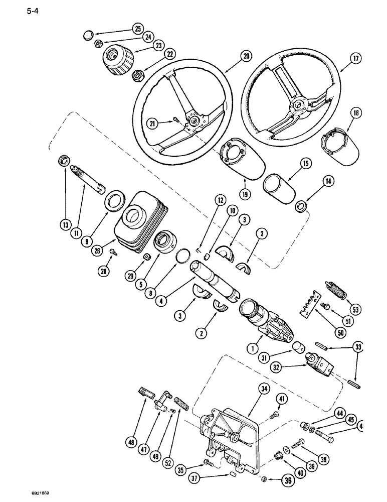 Схема запчастей Case IH 7120 - (5-04) - STEERING WHEEL AND COLUMN, DELUXE (05) - STEERING