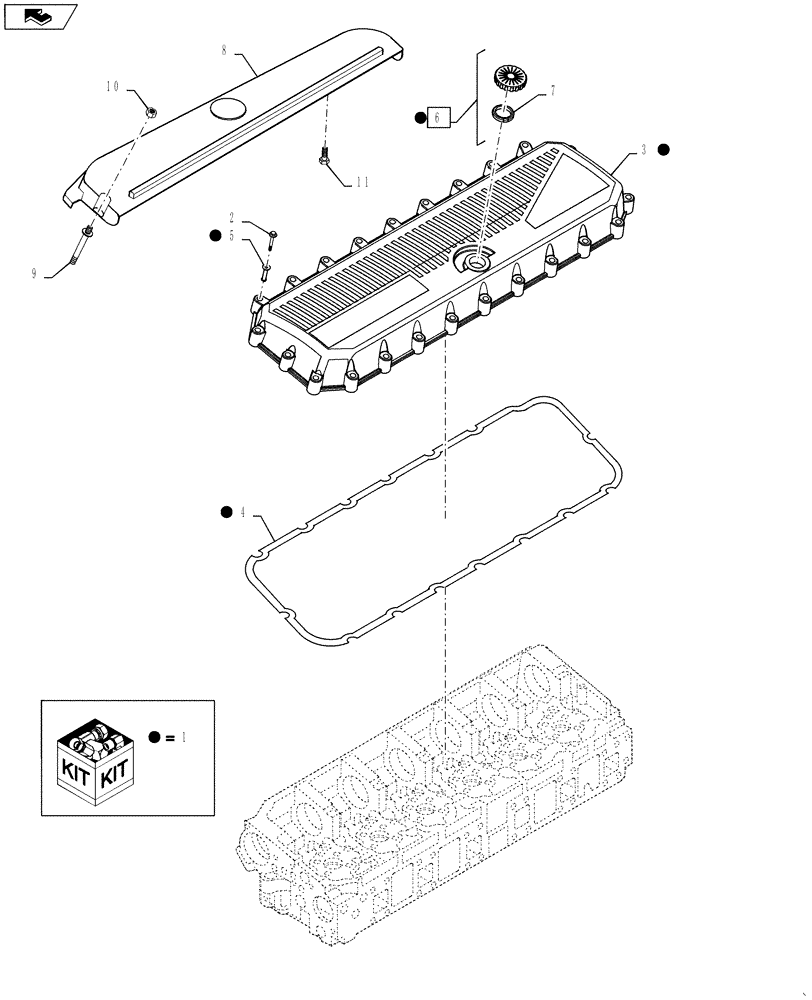 Схема запчастей Case IH F3BFE613A A001 - (10.101.02) - HEAD COVER (504389282) (10) - ENGINE