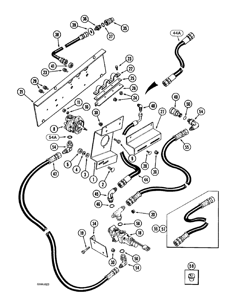 Схема запчастей Case IH 1682 - (8-14) - REEL DRIVE PUMP AND VALVE HYDRAULICS, COMBINE HYDRAULICS (07) - HYDRAULICS