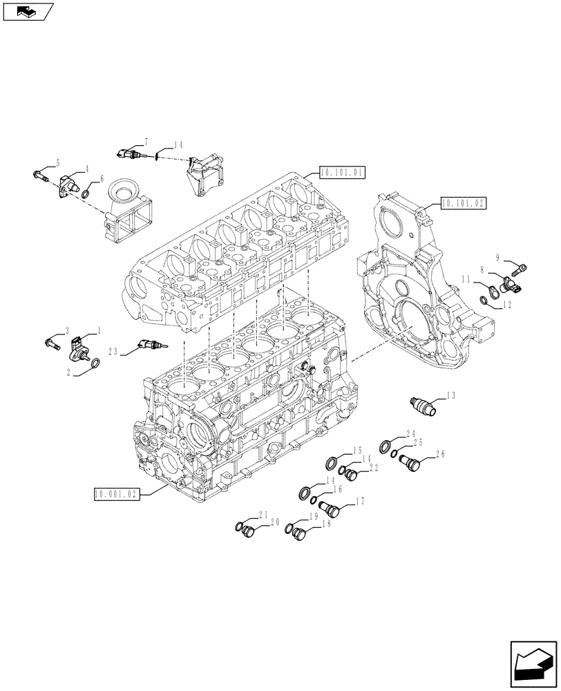 Схема запчастей Case IH F3BFE613A A001 - (55.414.01[02]) - MOTOR SENSORS (504140450 - 504236504 - 504138293) (55) - ELECTRICAL SYSTEMS