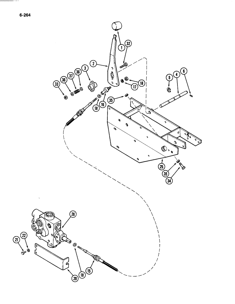 Схема запчастей Case IH 4494 - (6-264) - PTO CONTROL LINKAGE (06) - POWER TRAIN