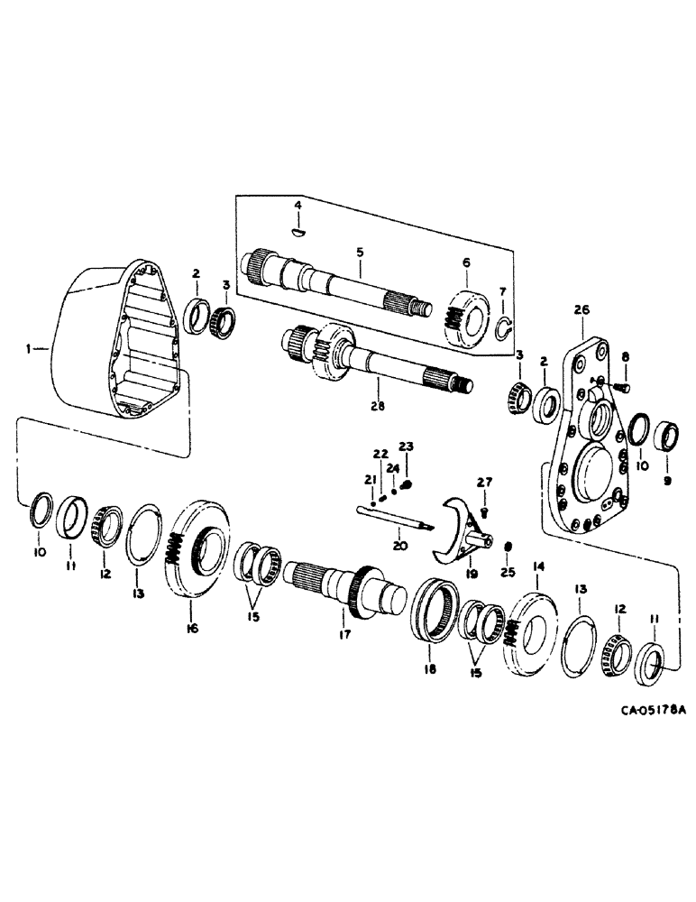 Схема запчастей Case IH 1482 - (21-05) - THRESHING ROTOR AND CONCAVES, ROTOR DRIVE GEAR CASE (14) - THRESHING