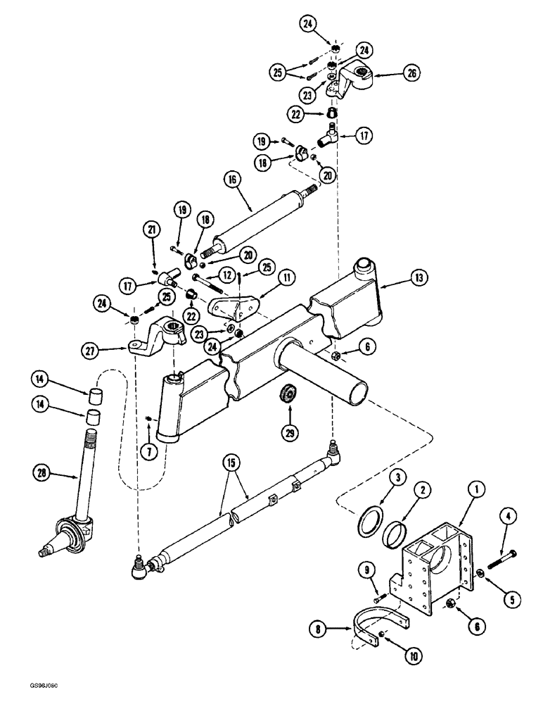 Схема запчастей Case IH 1660 - (5-16) - STEERING AXLE, NONADJUSTABLE AXLE (04) - STEERING