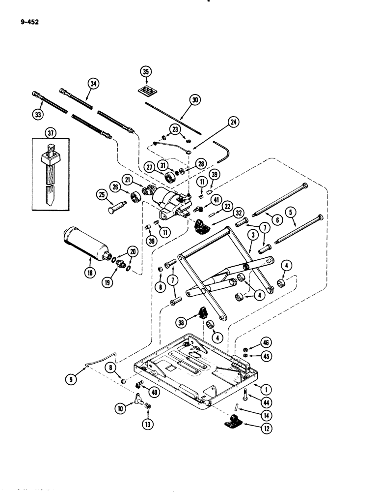 Схема запчастей Case IH 2294 - (9-452) - OPERATOR SEAT, AIR/OIL SUSPENSION, PRIOR TO P.I.N. 9938101 (09) - CHASSIS/ATTACHMENTS