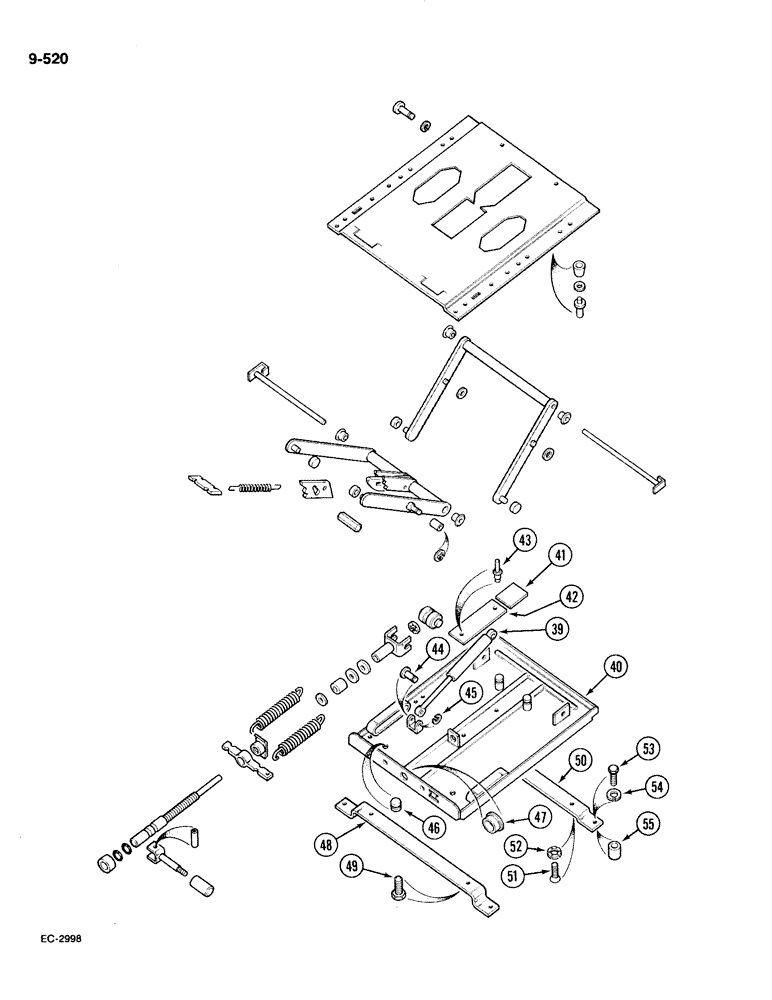 Схема запчастей Case IH 885 - (9-520) - SEAT SUSPENSION UNIT, GRAMMER, PRIOR TO P.I.N. 18001 (CONTD) (09) - CHASSIS/ATTACHMENTS