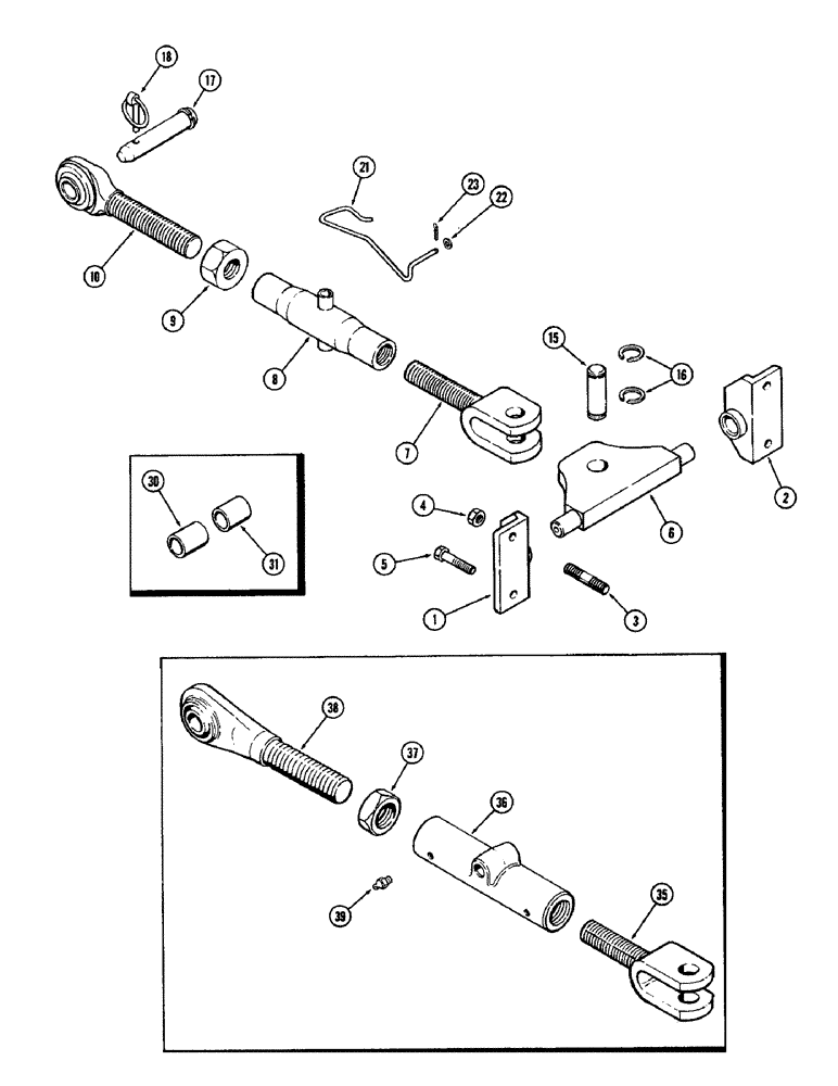 Схема запчастей Case IH 2590 - (9-318) - THREE POINT HITCH, UPPER LIFT LINK (09) - CHASSIS/ATTACHMENTS