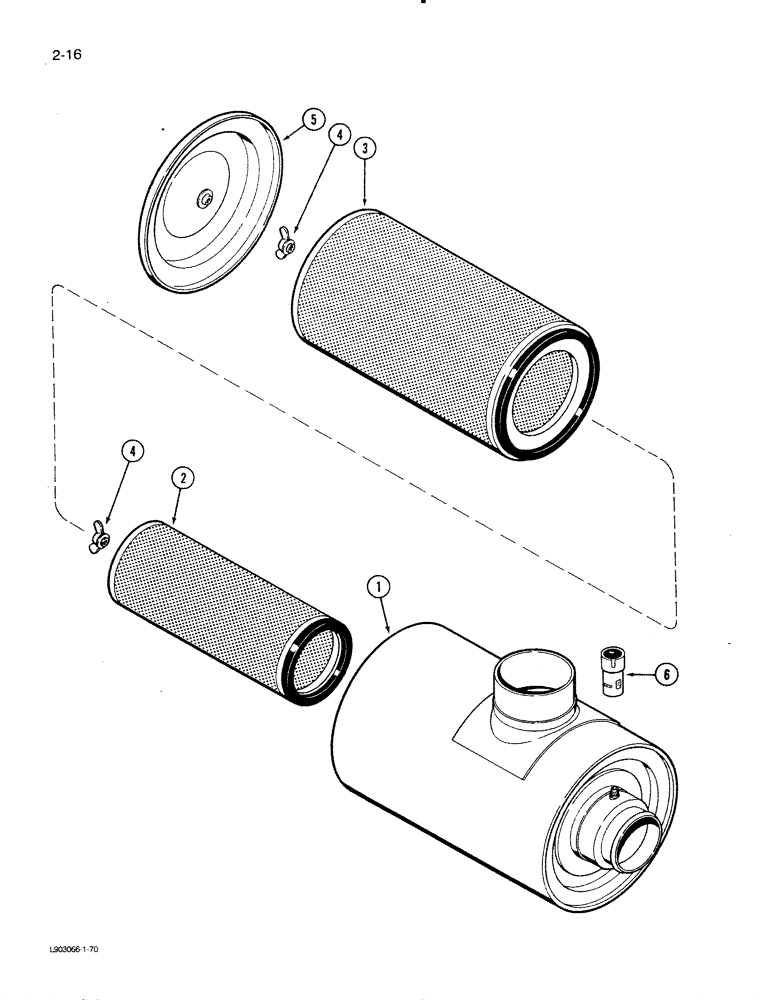 Схема запчастей Case IH 1620 - (2-16) - AIR CLEANER (01) - ENGINE