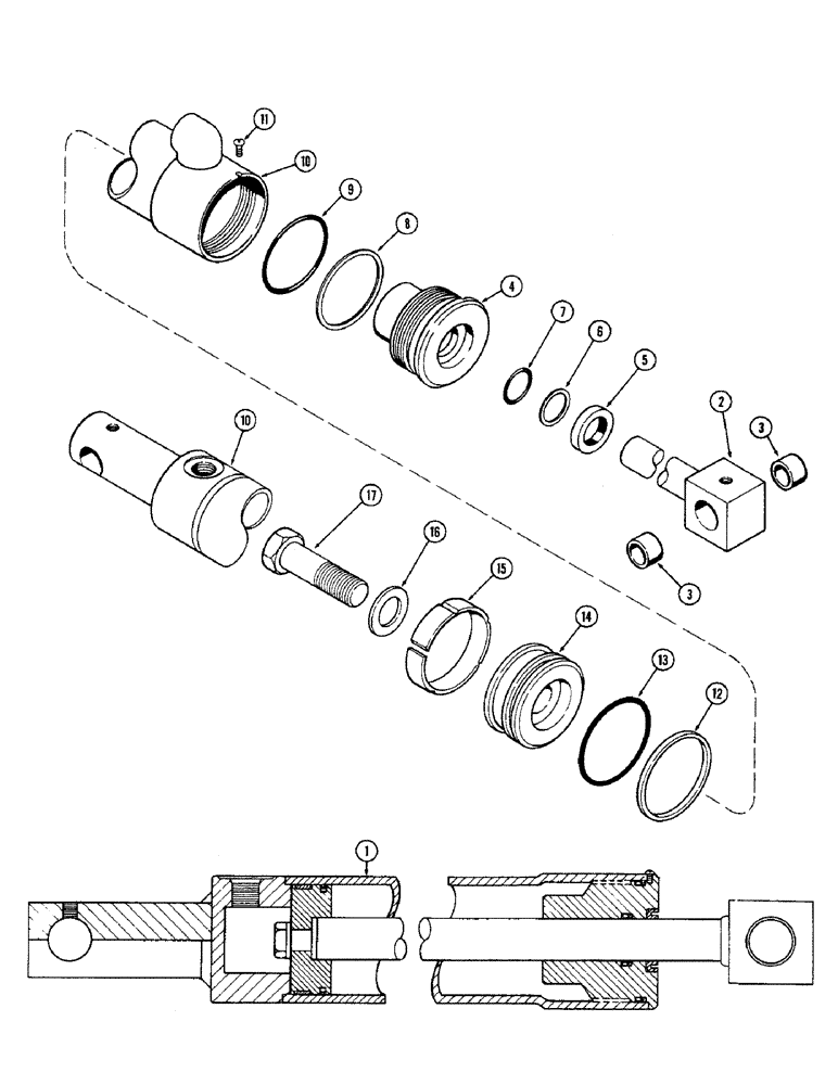 Схема запчастей Case IH 2470 - (099A) - STEERING CYLINDER, 3 INCH DIAMETER CYLINDER WITH 8 INCH STROKE (05) - STEERING