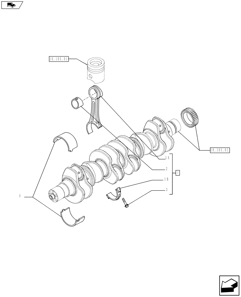 Схема запчастей Case IH F4GE9684B J605 - (10.105.02) - CONNECTING ROD (504264406) (10) - ENGINE