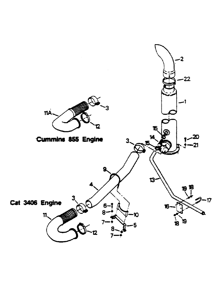 Схема запчастей Case IH 9180 - (04-12) - EXHAUST SYSTEM (04) - Drive Train