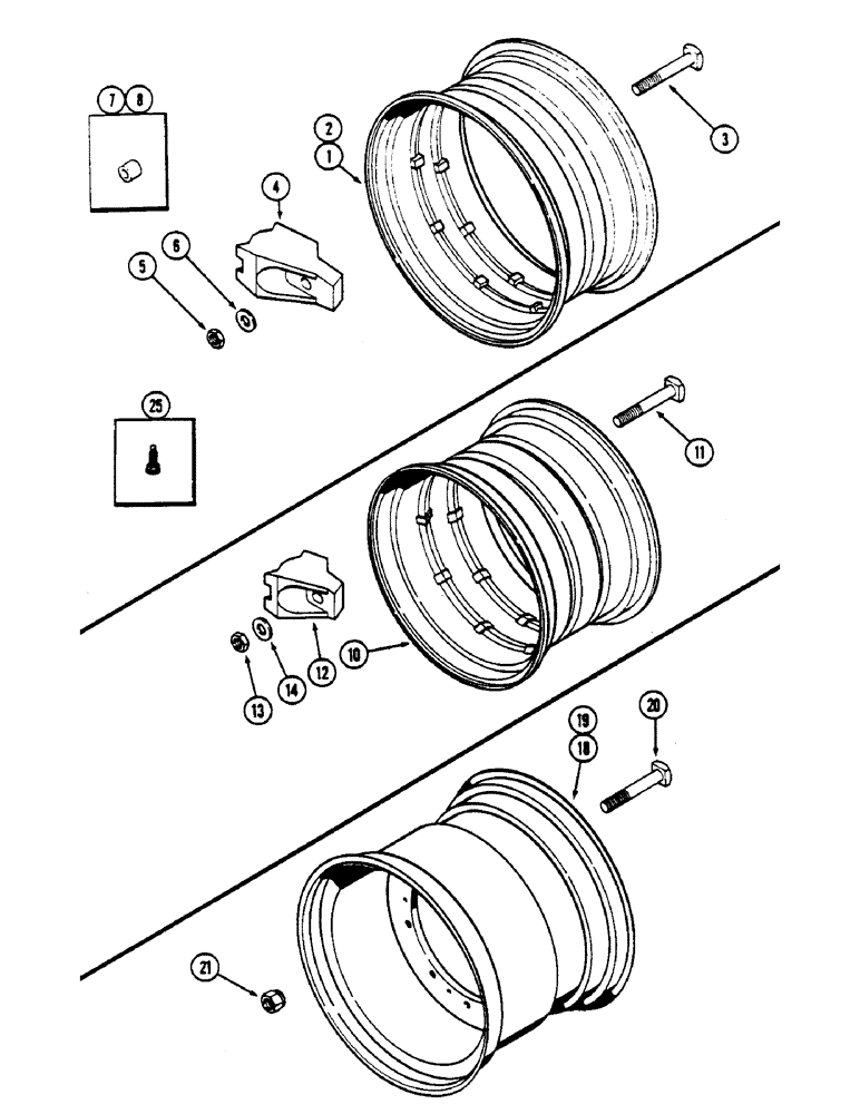 Схема запчастей Case IH 4690 - (6-212) - WHEEL RIMS AND CLAMPS (06) - POWER TRAIN