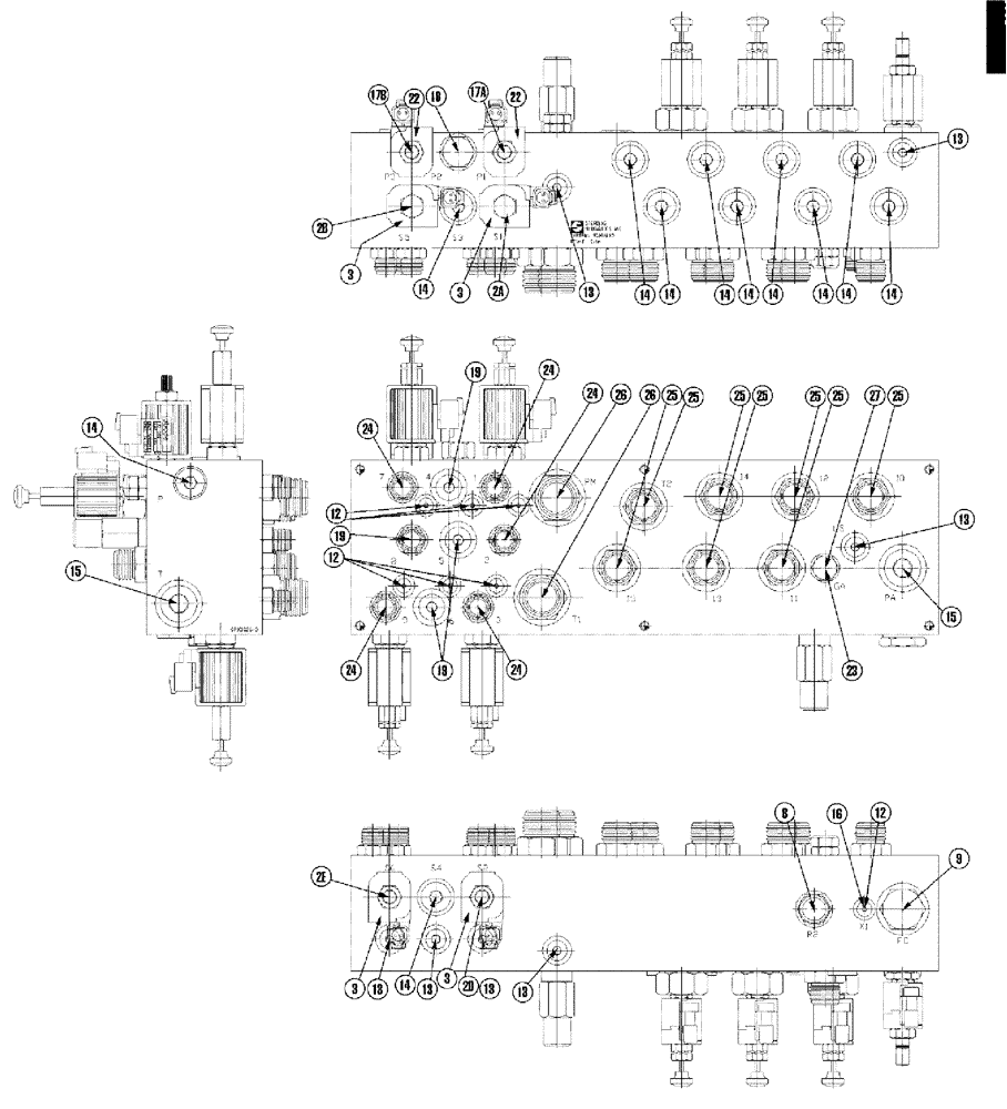 Схема запчастей Case IH 810 - (07-013[02]) - VALVE BLOCK, DOUBLE BIN, W/AUGER Hydraulic Components