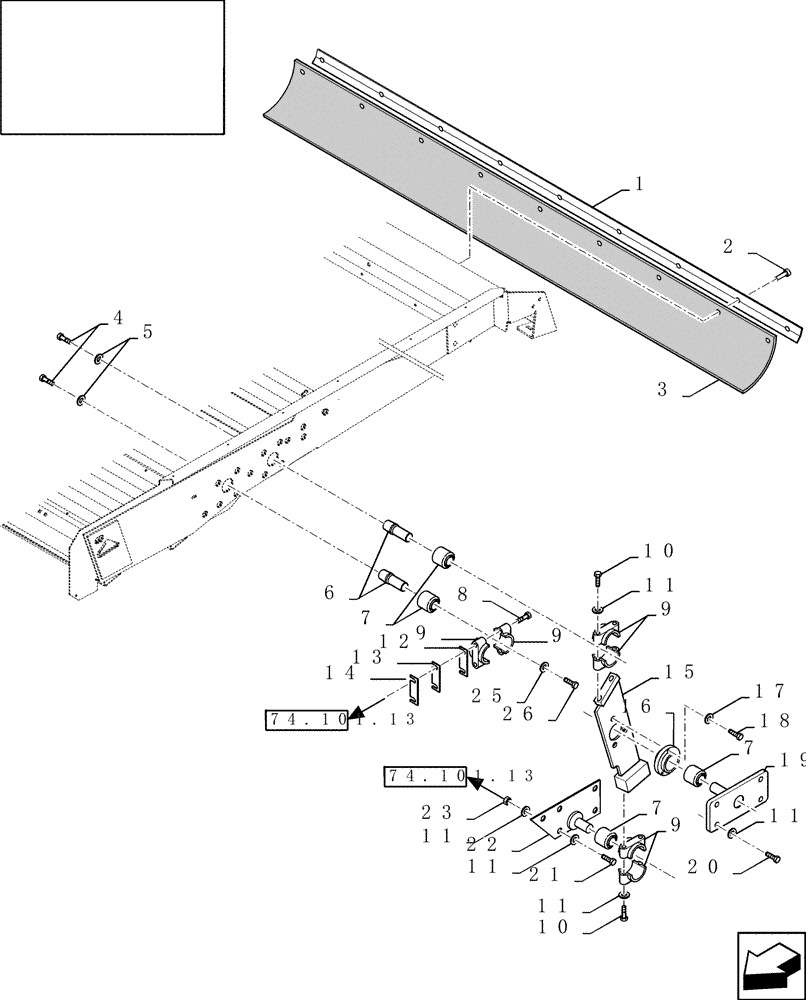 Схема запчастей Case IH 9230 - (74.101.15) - UPPER SHOE DRIVE, L.H. (74) - CLEANING
