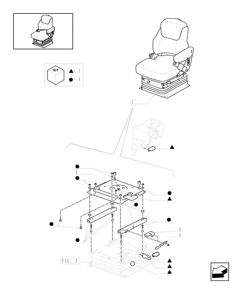 Схема запчастей Case IH PUMA 210 - (1.93.3/ B[02]) - (VAR.964) DELUXE SEAT WITH REELING SEAT BELT AND HEATED CUSHION - BREAKDOWN (10) - OPERATORS PLATFORM/CAB