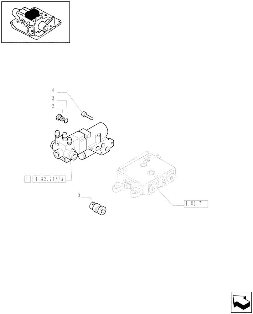 Схема запчастей Case IH MAXXUM 110 - (1.82.714[01]) - TRAILER BRAKE VALVE (ITALY) AND ASSOCIATED PARTS (VAR.330723-331723) (07) - HYDRAULIC SYSTEM