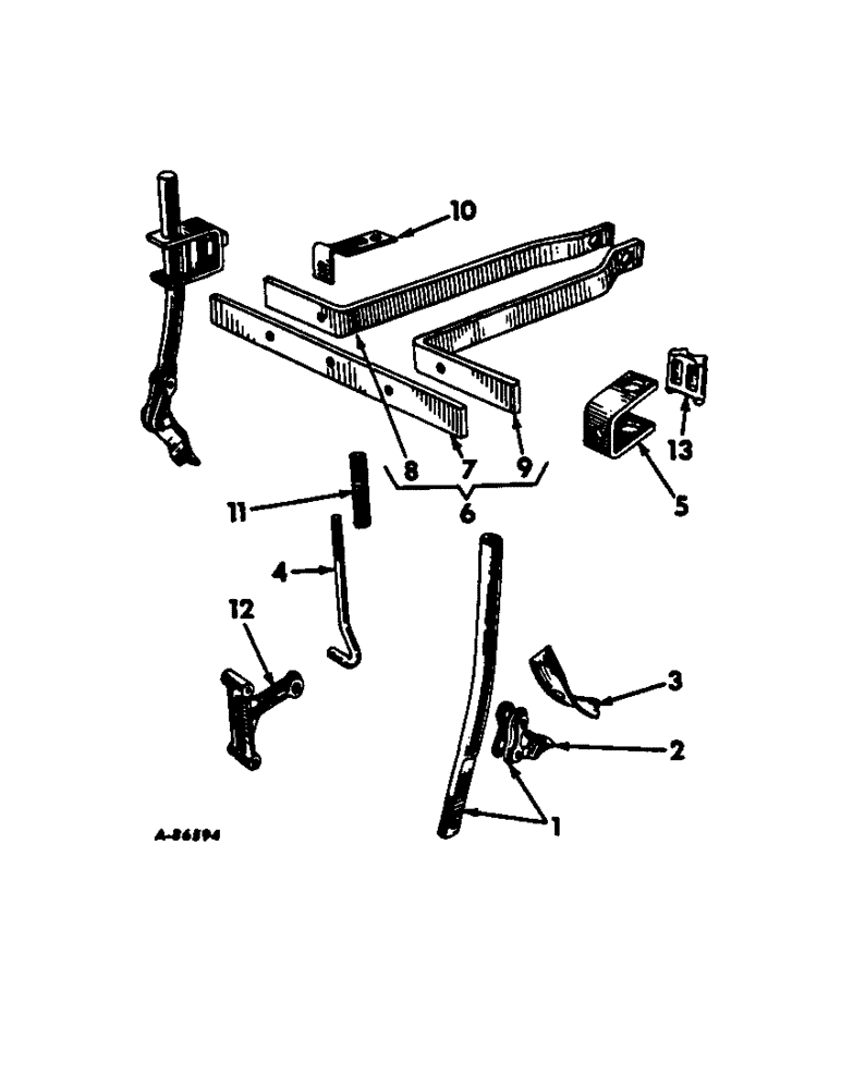 Схема запчастей Case IH 82-SERIES - (B-25) - SHOVEL COVERING ATTACHMENT, PIN BREAK, ONE PER ROW 