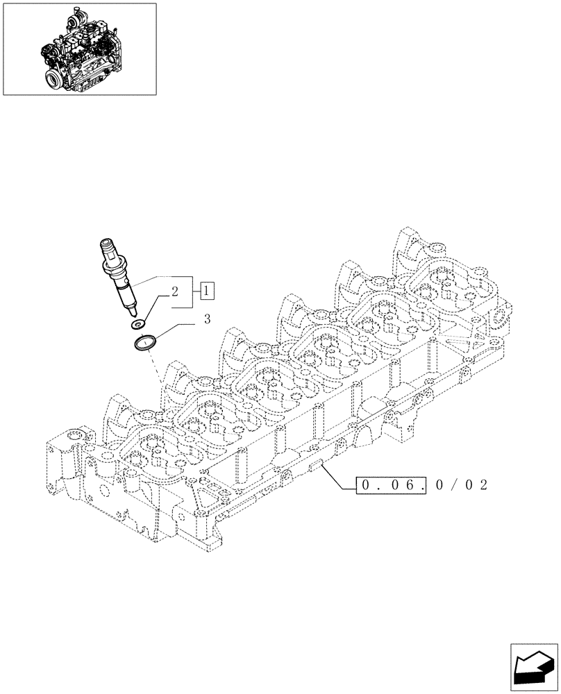 Схема запчастей Case IH MAXXUM 140 - (0.14.0/03[02]) - INJECTION EQUIPMENT - INJECTOR (STD + VAR.330003-332115-332116) (01) - ENGINE