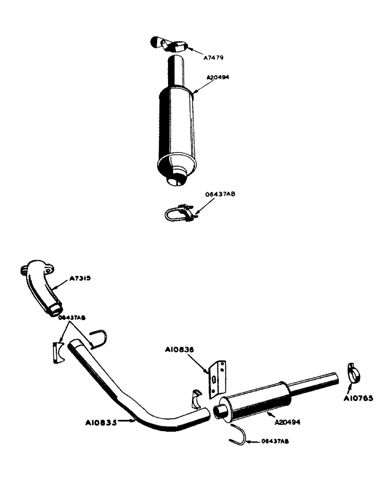 Схема запчастей Case IH 700 - (016) - POWRDYNE GAS ENGINE, MUFFLER FOR ALL BUT ORCHARD TRACTORS (02) - ENGINE