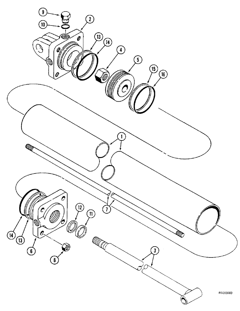 Схема запчастей Case IH 5800 - (8-34) - CYLINDER ASSEMBLY, 1285753C94 (08) - HYDRAULICS