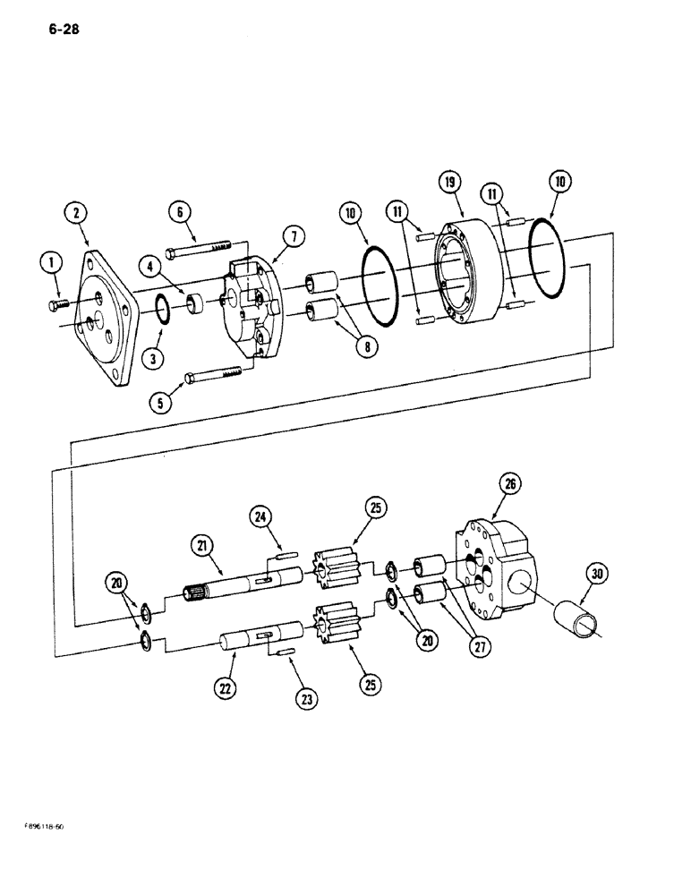 Схема запчастей Case IH 9170 - (6-28) - TRANSMISSION, LUBRICATION PUMP (06) - POWER TRAIN