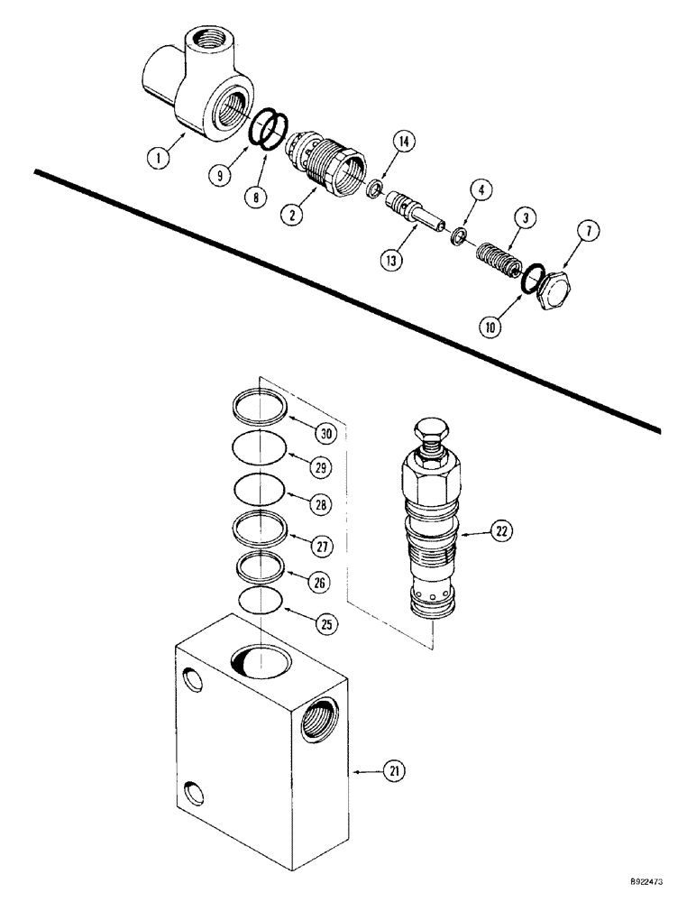 Схема запчастей Case IH 9350 - (8-56) - HYDRAULIC RELIEF VALVE (08) - HYDRAULICS