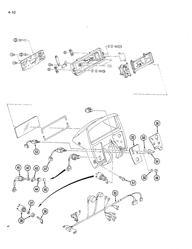 Схема запчастей Case IH 1120 - (4-10) - INSTRUMENT CLUSTER AND SWITCHES (04) - ELECTRICAL SYSTEMS