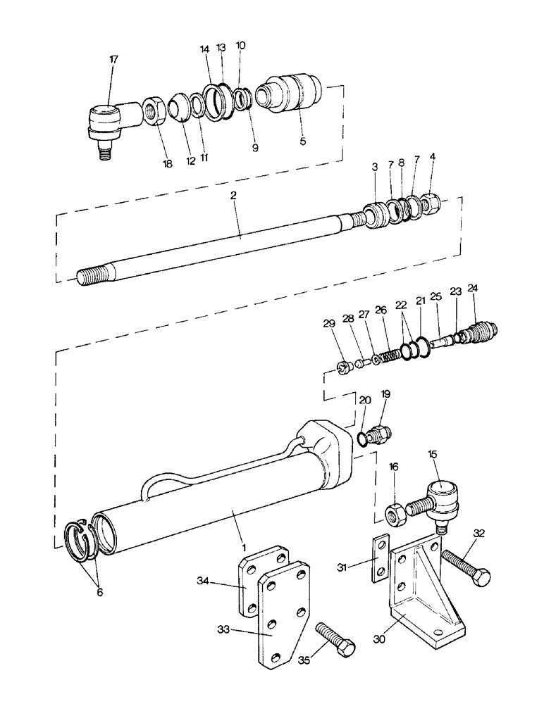 Схема запчастей Case IH 996 - (H09-1) - STEERING FRONT AXLE, STEERING RAM ASSEMBLY Steering & Front Axle