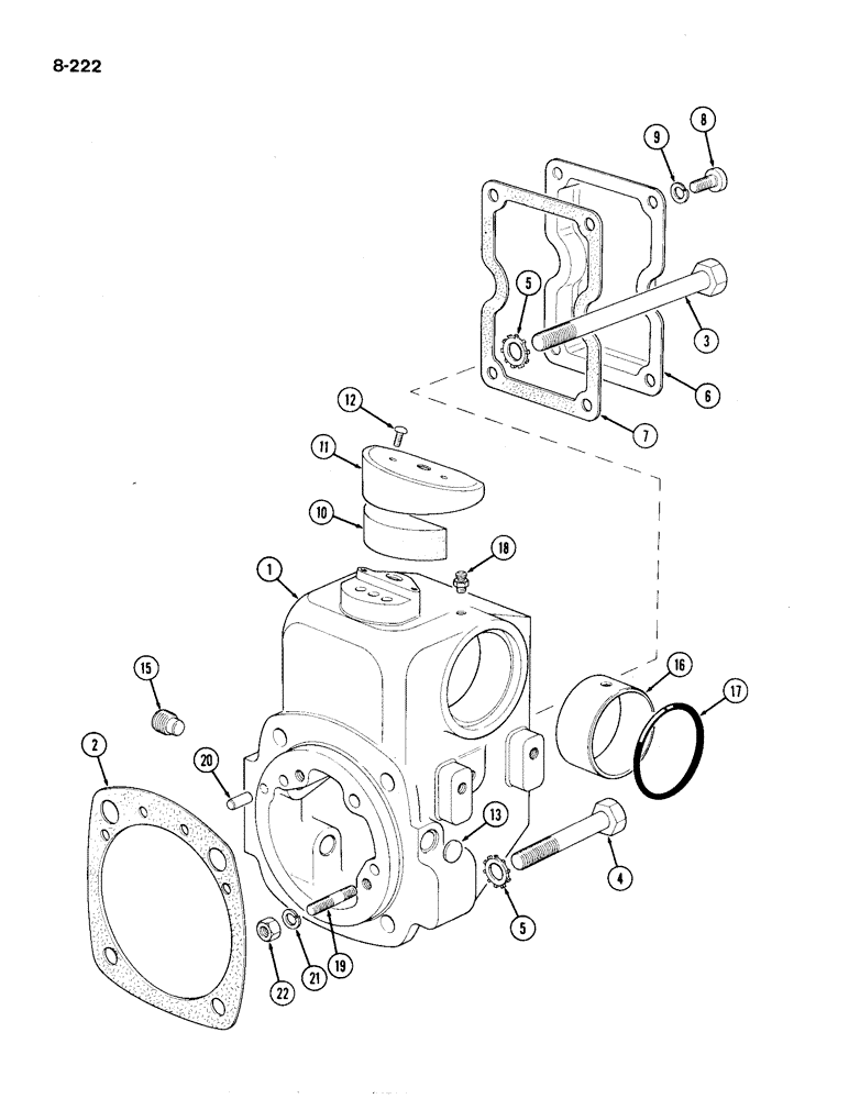 Схема запчастей Case IH 1194 - (8-222) - RAMSHAFT BRACKET (08) - HYDRAULICS