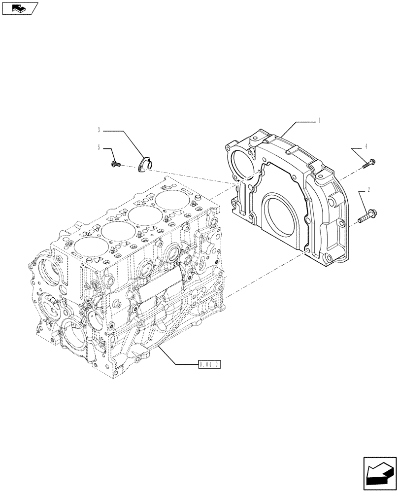 Схема запчастей Case IH F5AE5484C A001 - (0.04.3[02]) - FLYWHEEL CASE (10) - ENGINE