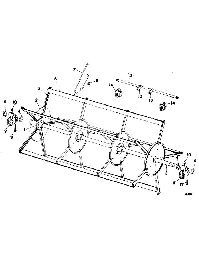 Схема запчастей Case IH 403 - (025) - REEL, 5 BAT, IH DESIGN, REEL END GUARDS, OPTIONAL (58) - ATTACHMENTS/HEADERS