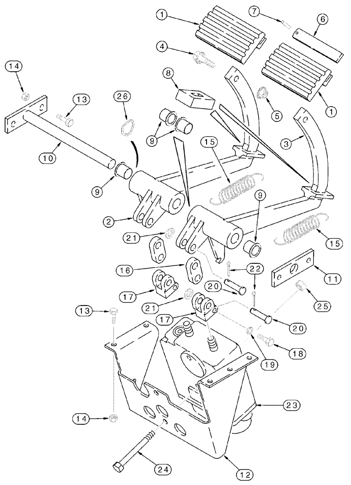 Схема запчастей Case IH 2388 - (07-01) - CONTROLS - BRAKES, MASTER (5.1) - BRAKES