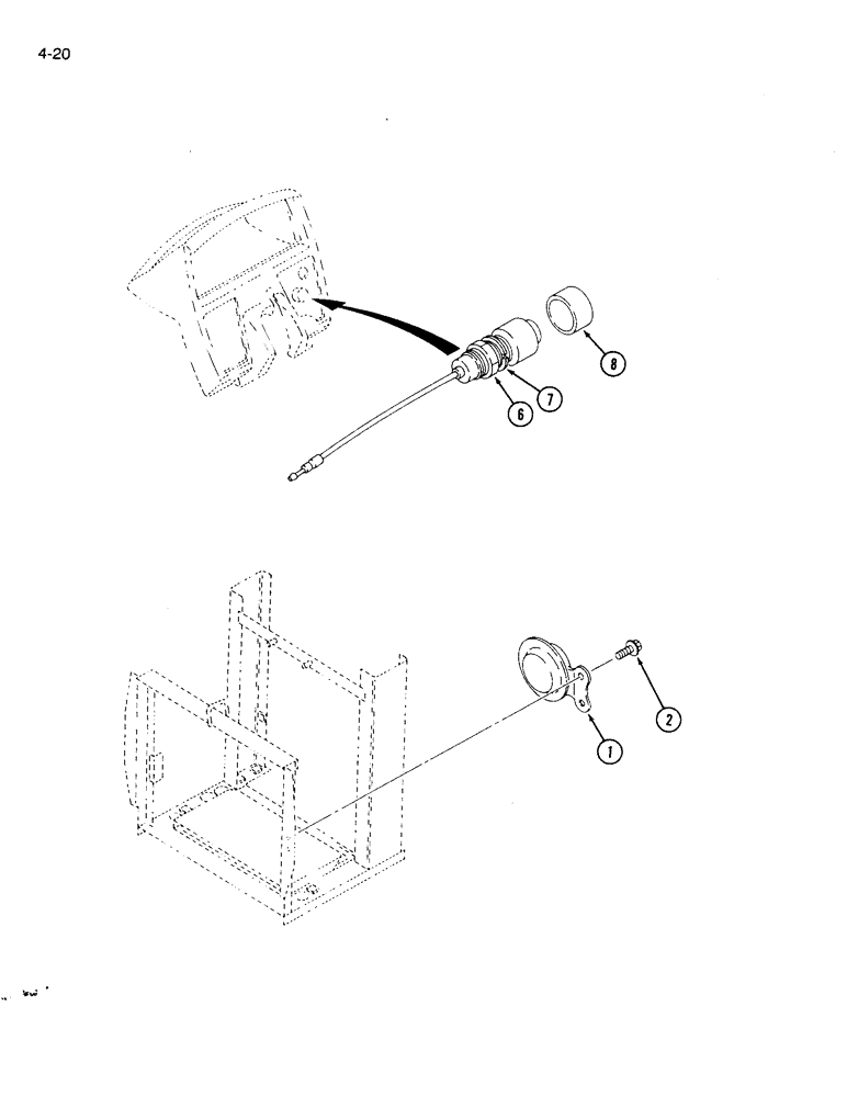 Схема запчастей Case IH 1120 - (4-20) - HORN AND SWITCH (04) - ELECTRICAL SYSTEMS