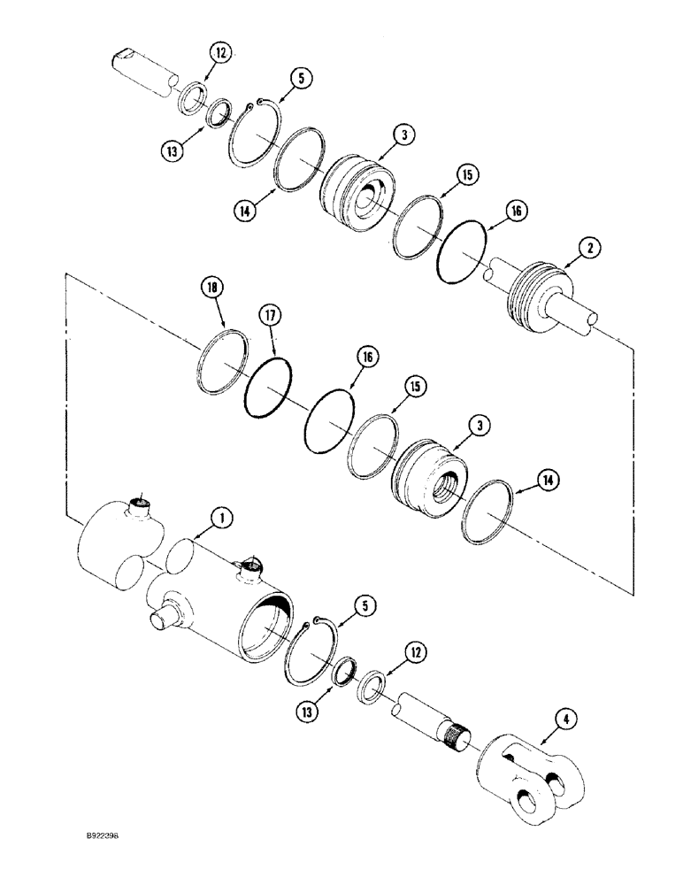 Схема запчастей Case IH 9310 - (5-032) - STEERING CYLINDER ASSEMBLY, STEERABLE FRONT AXLE (05) - STEERING