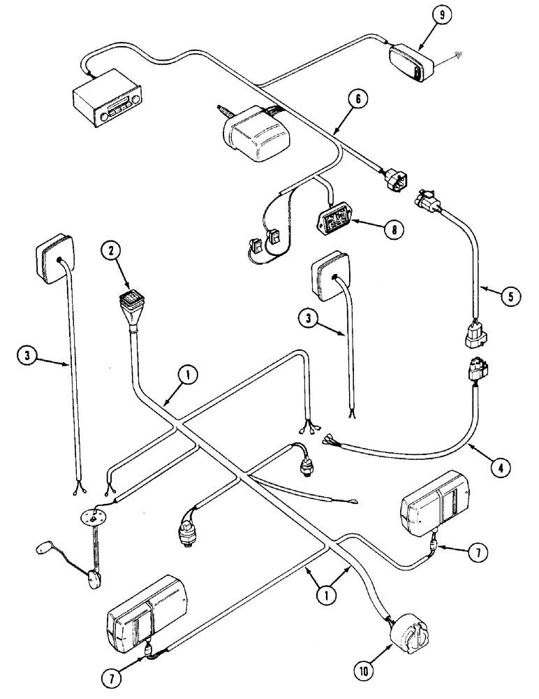 Схема запчастей Case IH 1494 - (4-058) - ELECTRICAL WIRING, CAB (04) - ELECTRICAL SYSTEMS