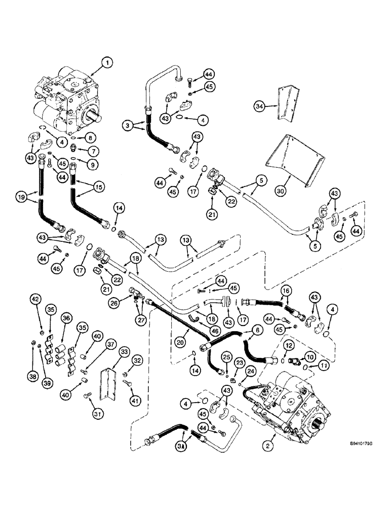 Схема запчастей Case IH 2166 - (6-08) - HYDROSTATIC PUMP & MOTOR SYS, 2 SPEED MOTOR, PRIOR TO COMBINE P.I.N. JJC0182025 (03) - POWER TRAIN