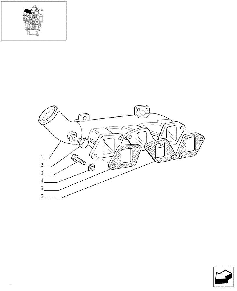 Схема запчастей Case IH JX65 - (0.07.1[01]) - INTAKE MANIFOLD (BEFORE S/N 13286) (01) - ENGINE