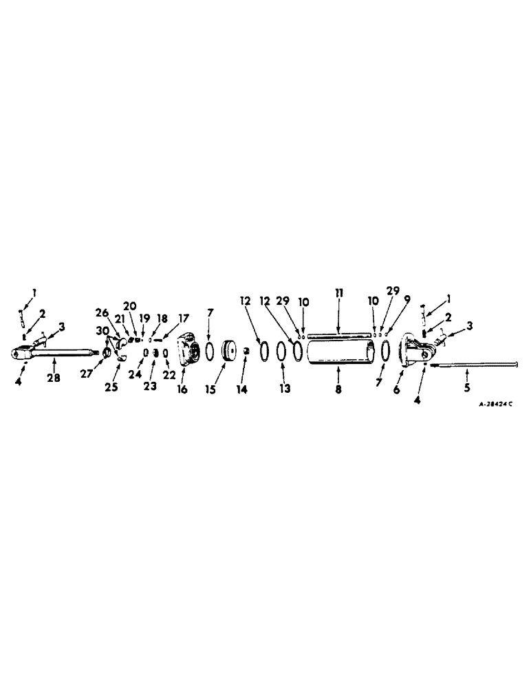 Схема запчастей Case IH 70 - (E-33) - HYDRAULIC CYLINDER, FOR TRACTORS WITH 1/2 IN. PIPE THREAD HYDRAULIC OUTLETS 