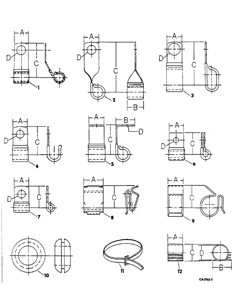 Схема запчастей Case IH 615 - (08-02) - ELECTRICAL, CLIPS, GROMMET AND CABLE TIES (06) - ELECTRICAL