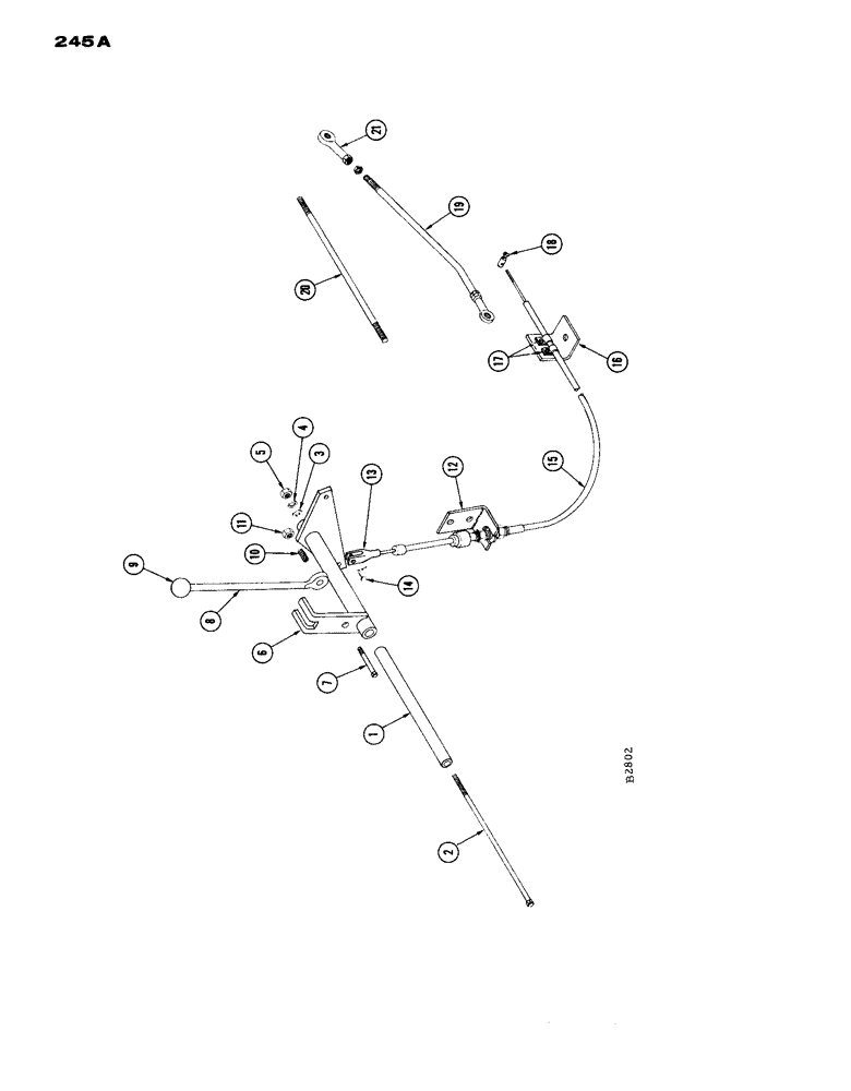 Схема запчастей Case IH 1660 - (245A) - THROTTLE CONTROL LINKAGE, S/N 8359001 AND AFTER (10) - ENGINE